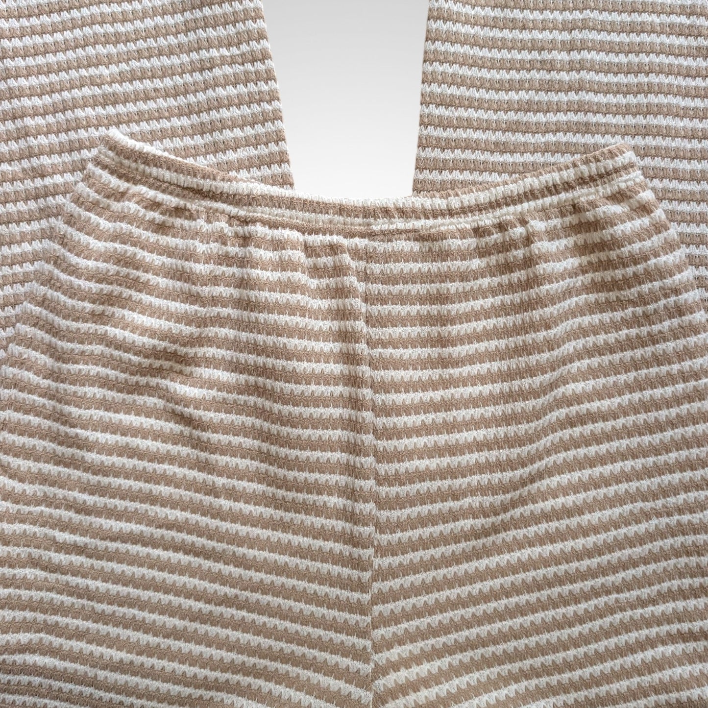 Cream & Beige Wave Pattern Wide Leg Trousers