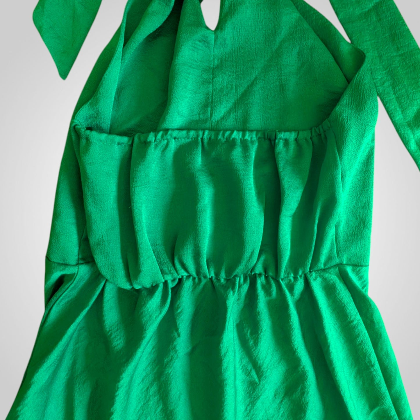 Emerald Green Twist Front Halter Neck Midi Dress