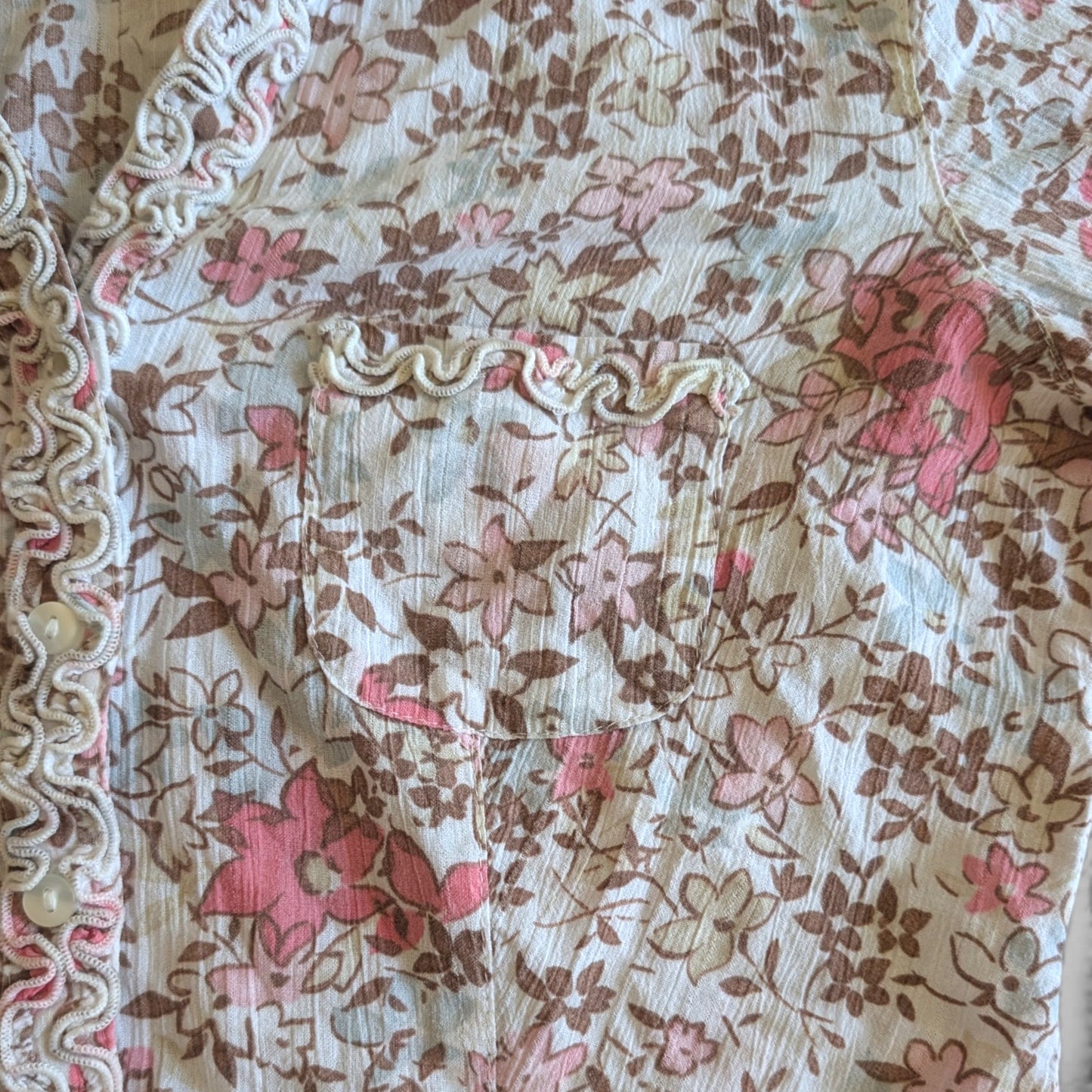 00s Cottagecore Floral Shirt