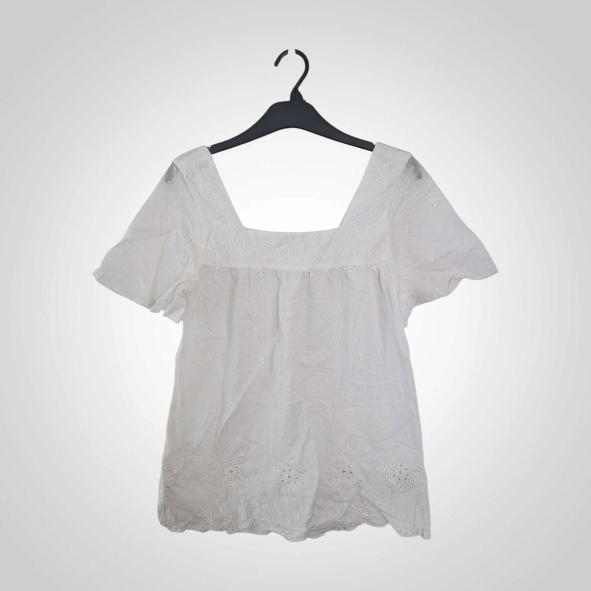 FatFace White Broderie Anglaise Blouse