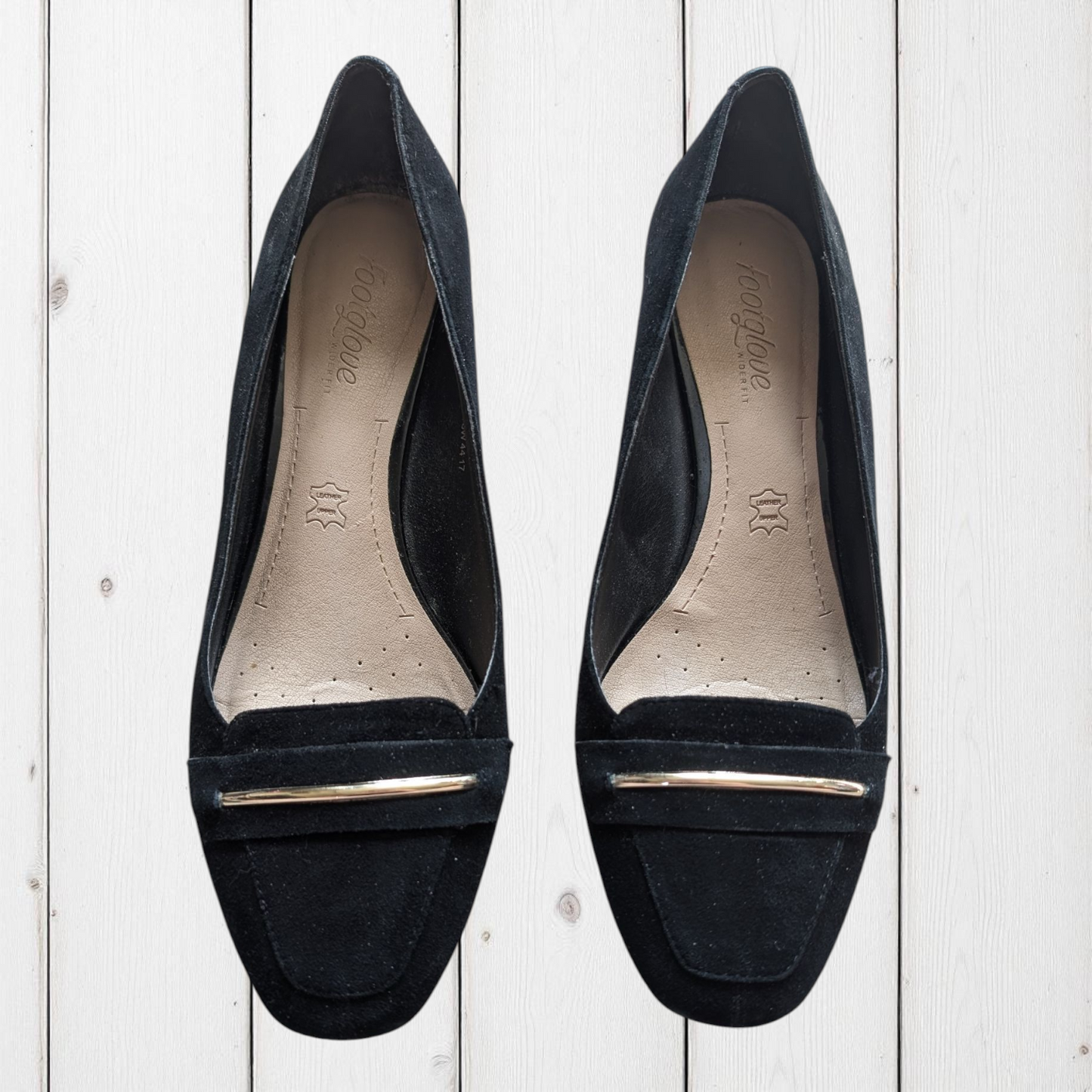 M&S Footglove Wide Fit Leather Wedges - Size 6.5