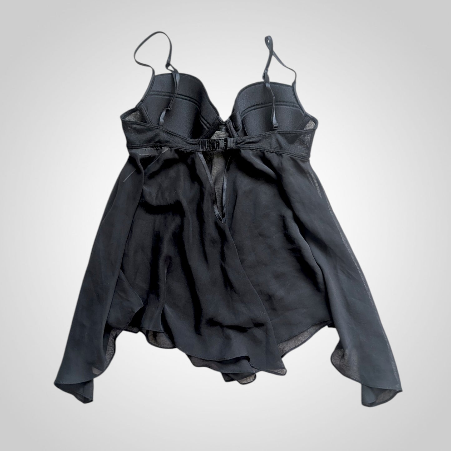 00's La Senza Black Sheer Babydoll Top