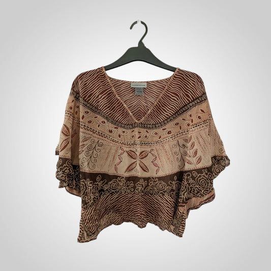 00s Boho Silk Floaty Top