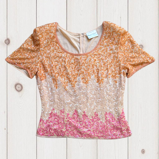 80s Frank Usher Beaded Top