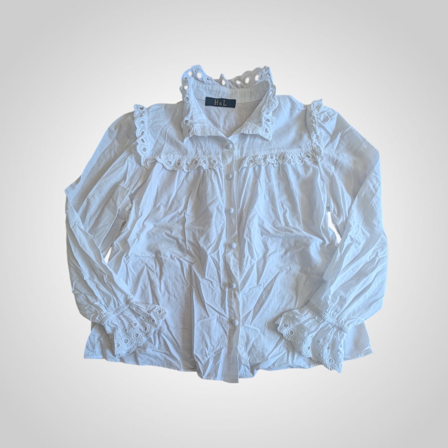 White Cotton Prairie Blouse