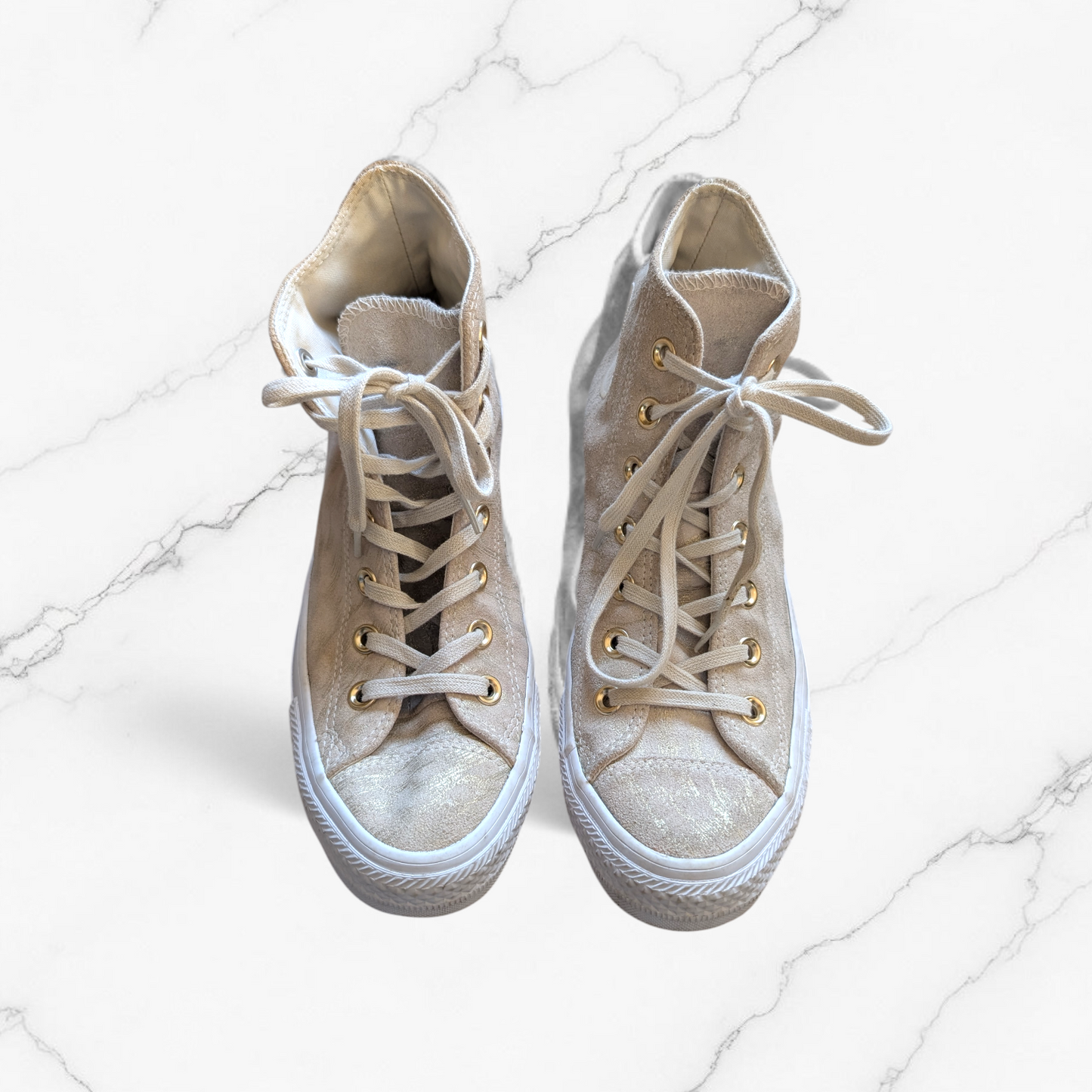 Converse Metallic Gold Brush High Top Trainers - UK 5.5