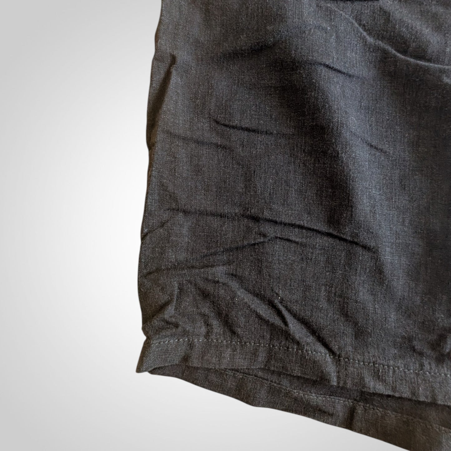 Black Linen Blend Mini Skirt