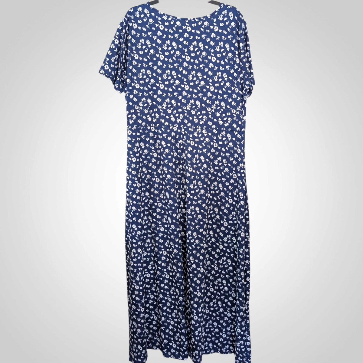 Navy & White Floral Midi Dress