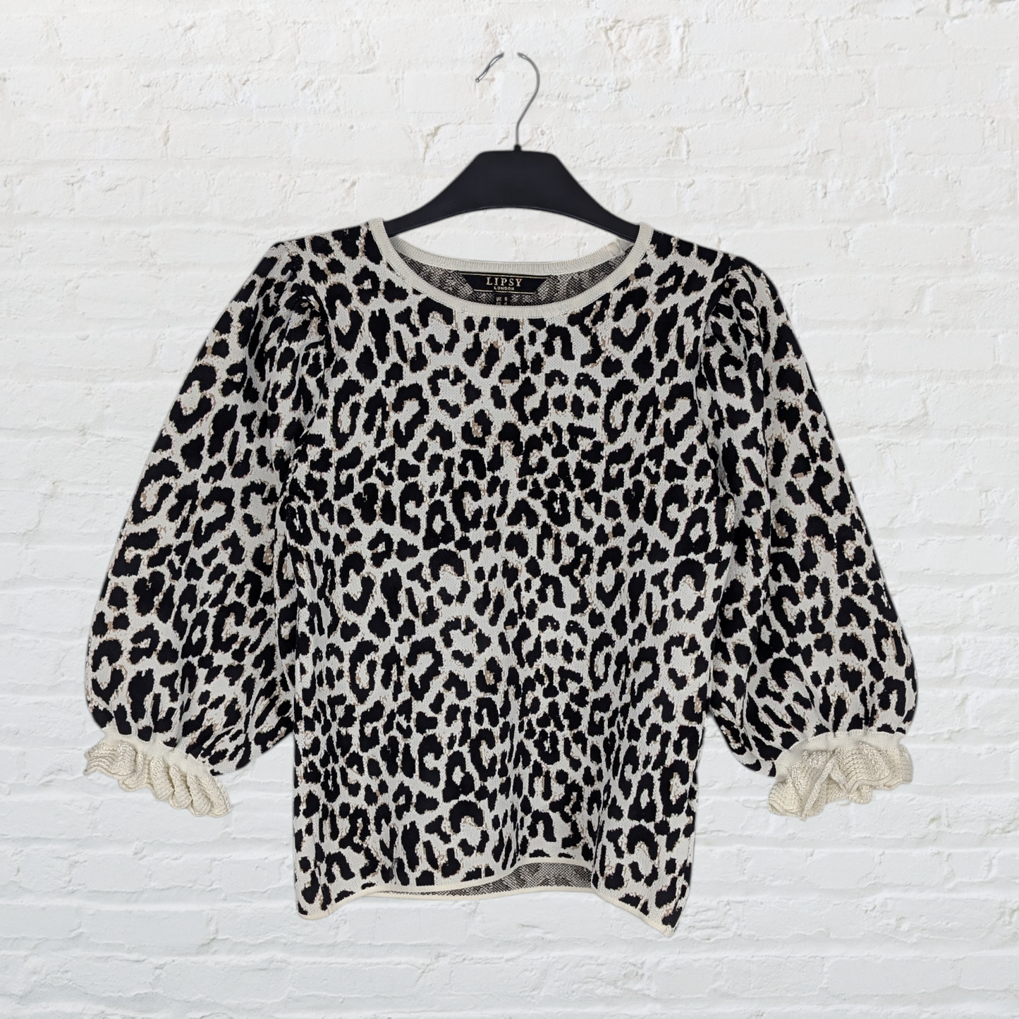Lipsy Leopard Print Ruffle Top