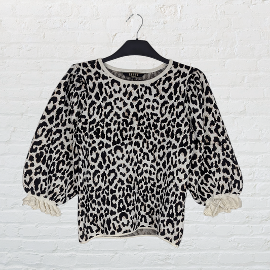 Lipsy Leopard Print Ruffle Top