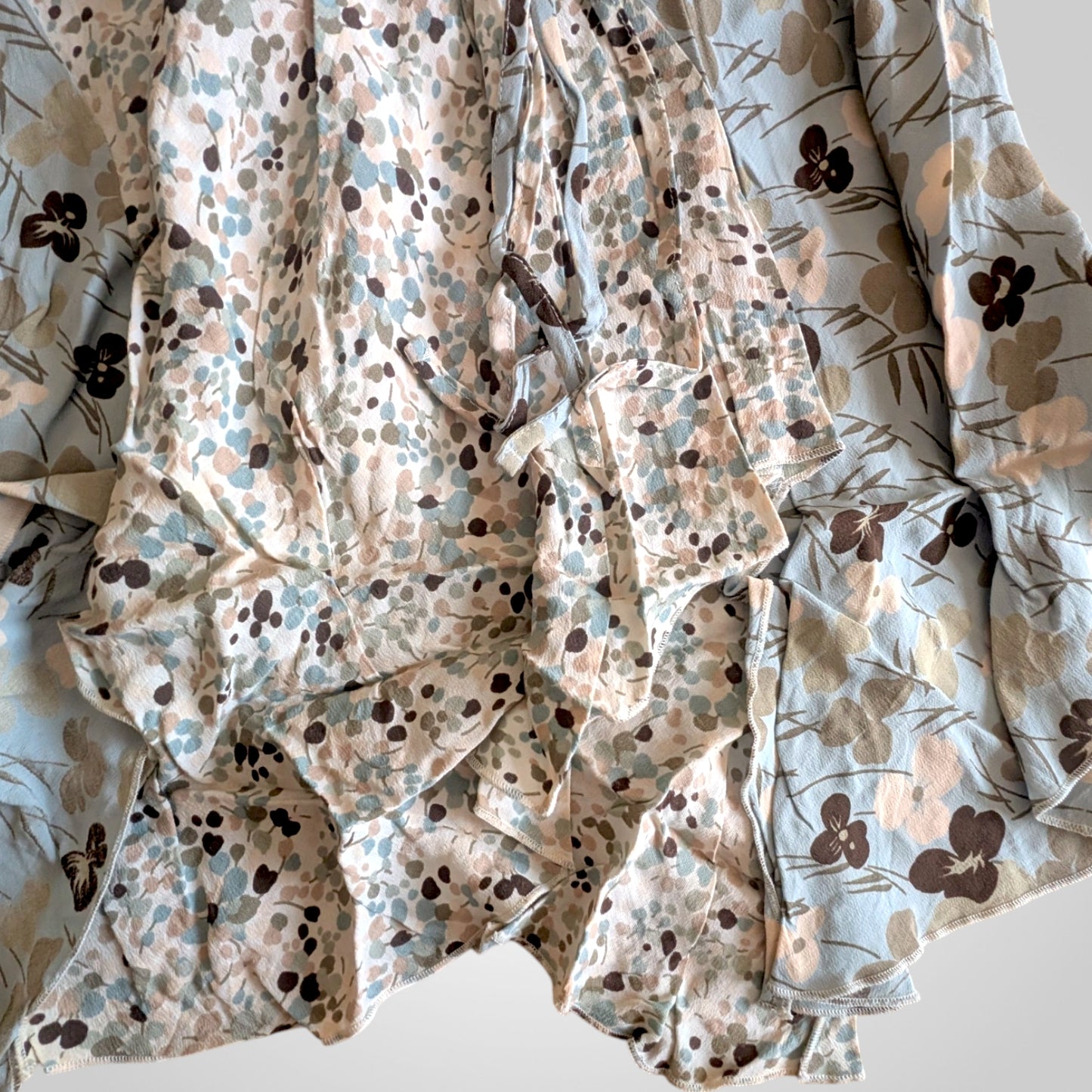 00s Fairycore Panelled Floral Hanky Hem Skirt
