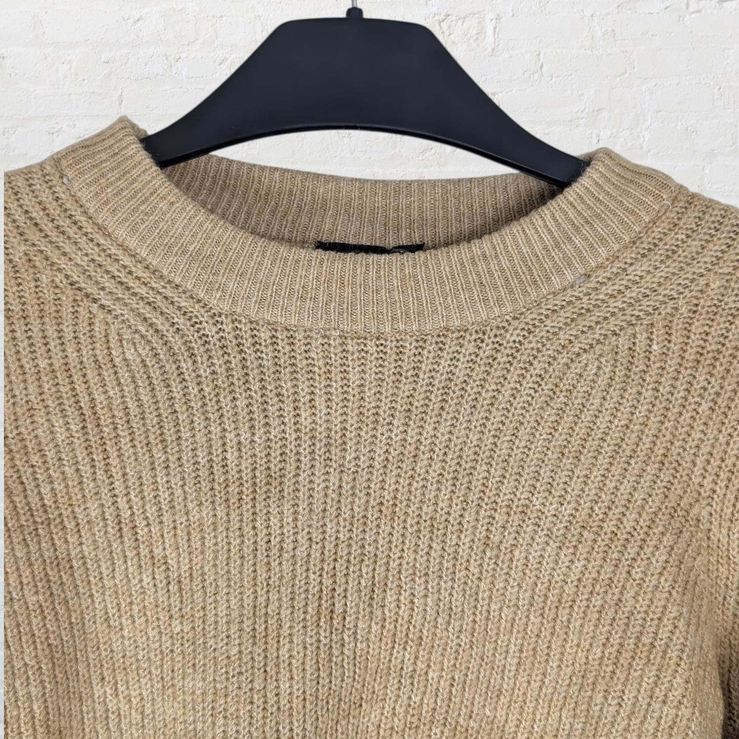 Camel Ribbed Knit Jumper