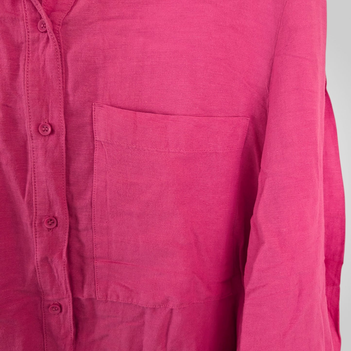 Pink Linen Blend Oversized Shirt