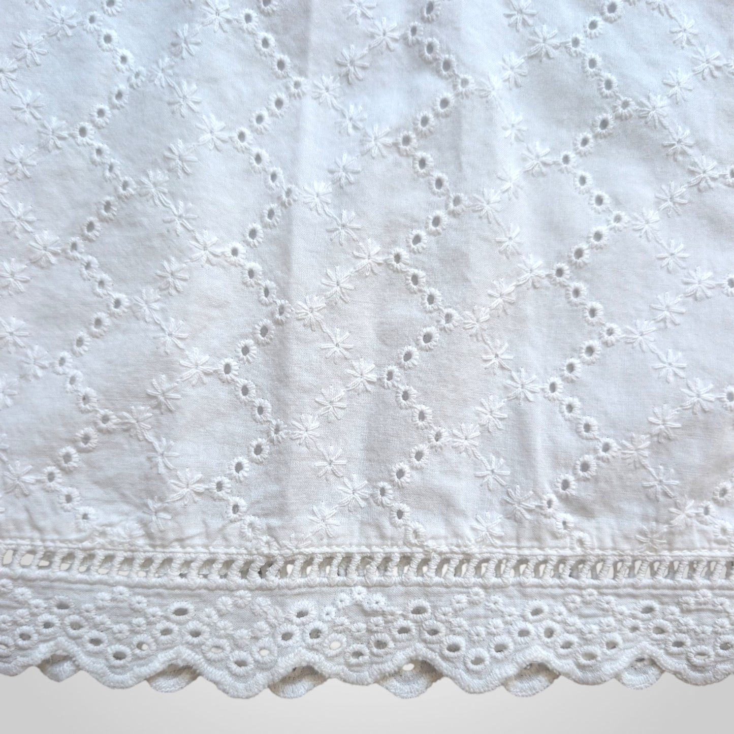 White Broderie Anglaise Cotton Blouse