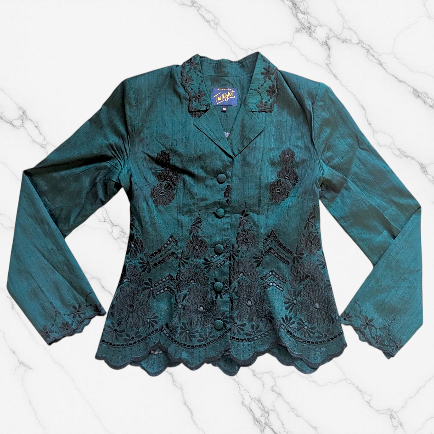 90s Whimsigoth Silk Jacket