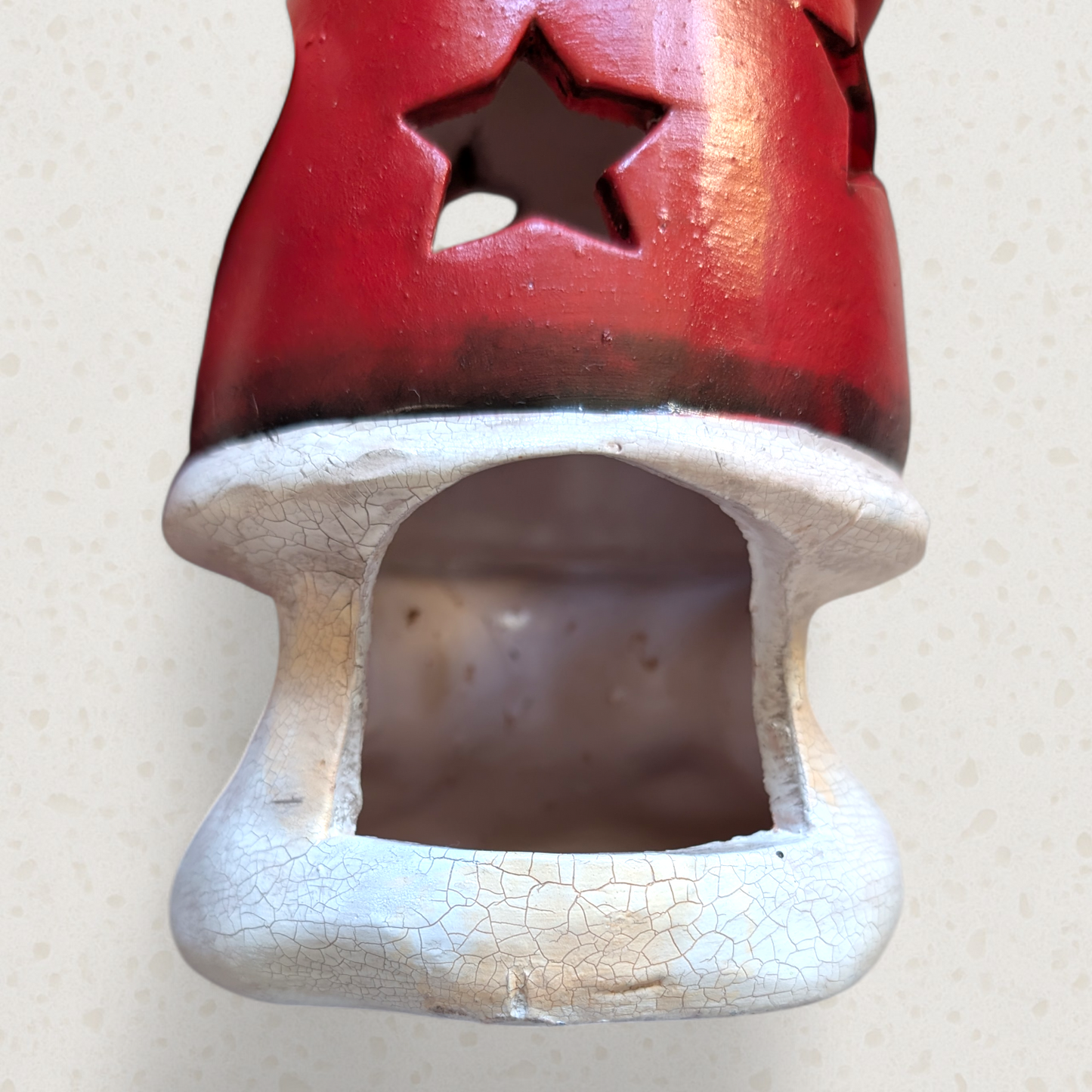 Vintage-Style Tall Ceramic Santa Claus Tea Light Holder