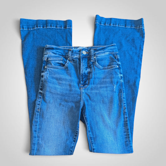 Blue High Waisted Flared Jeans | W24.5