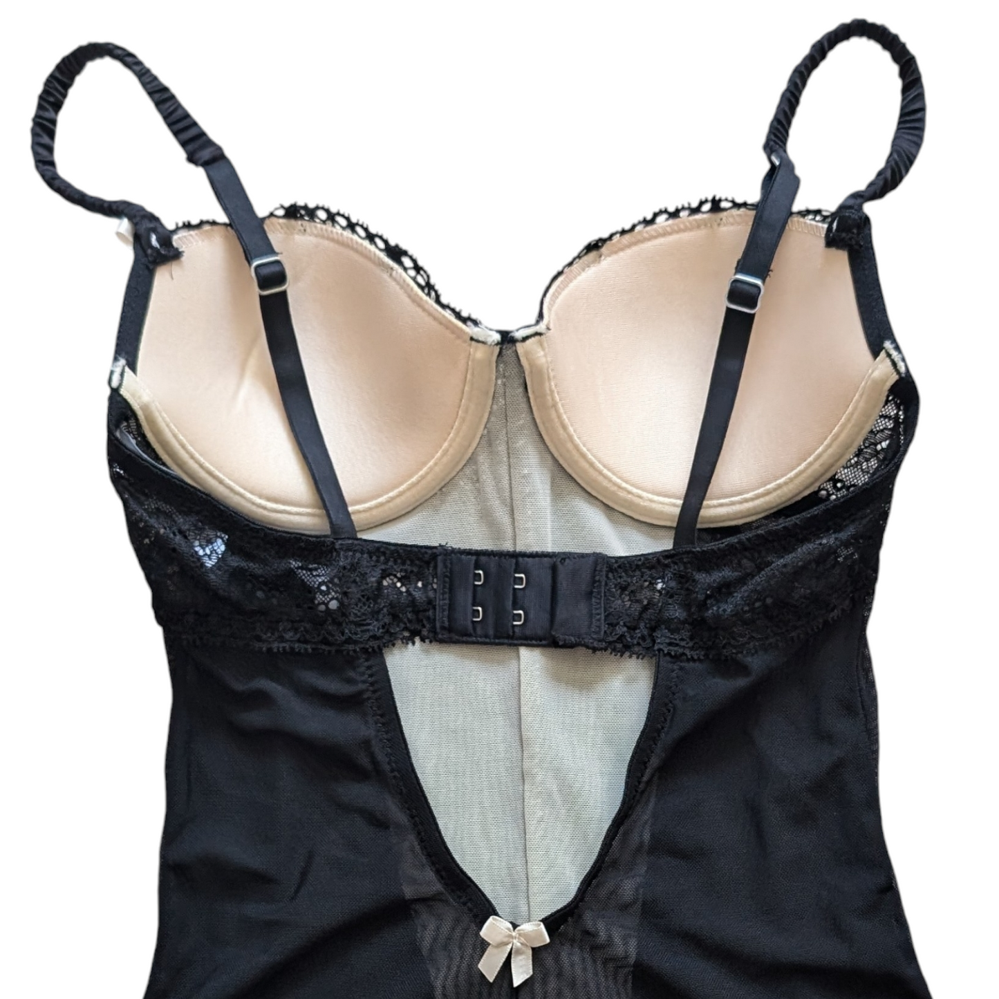 00's La Senza Black & Champagne Basque Top