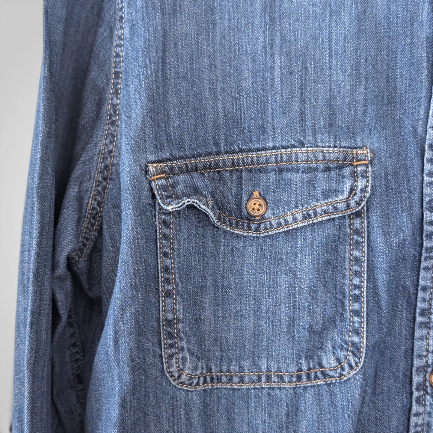 Next Blue Denim Long Sleeve Shirt