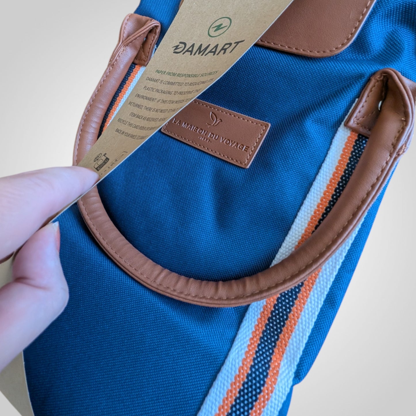 Blue Striped Weekend Travel Bag
