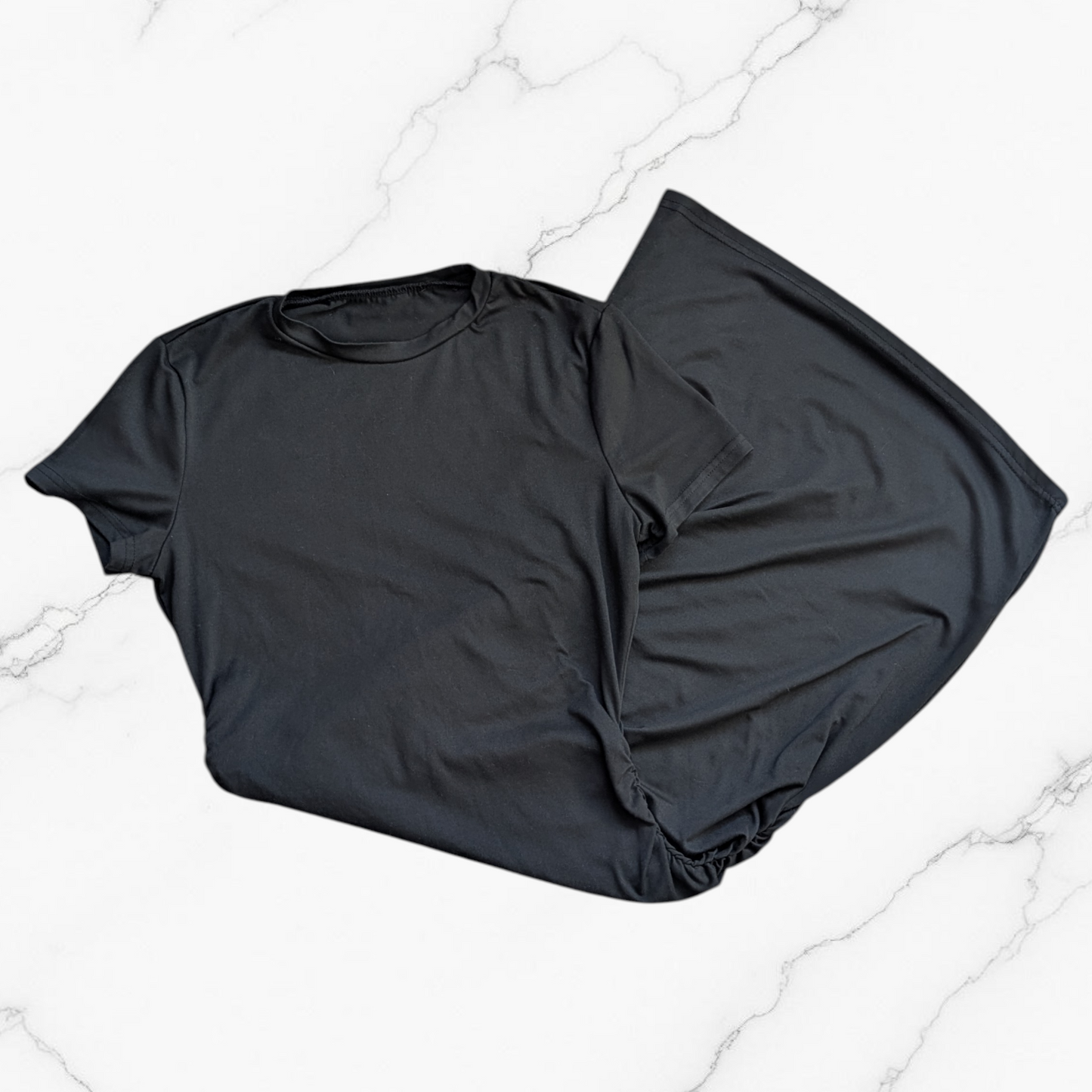 Black Ruched Side Bodycon Dress