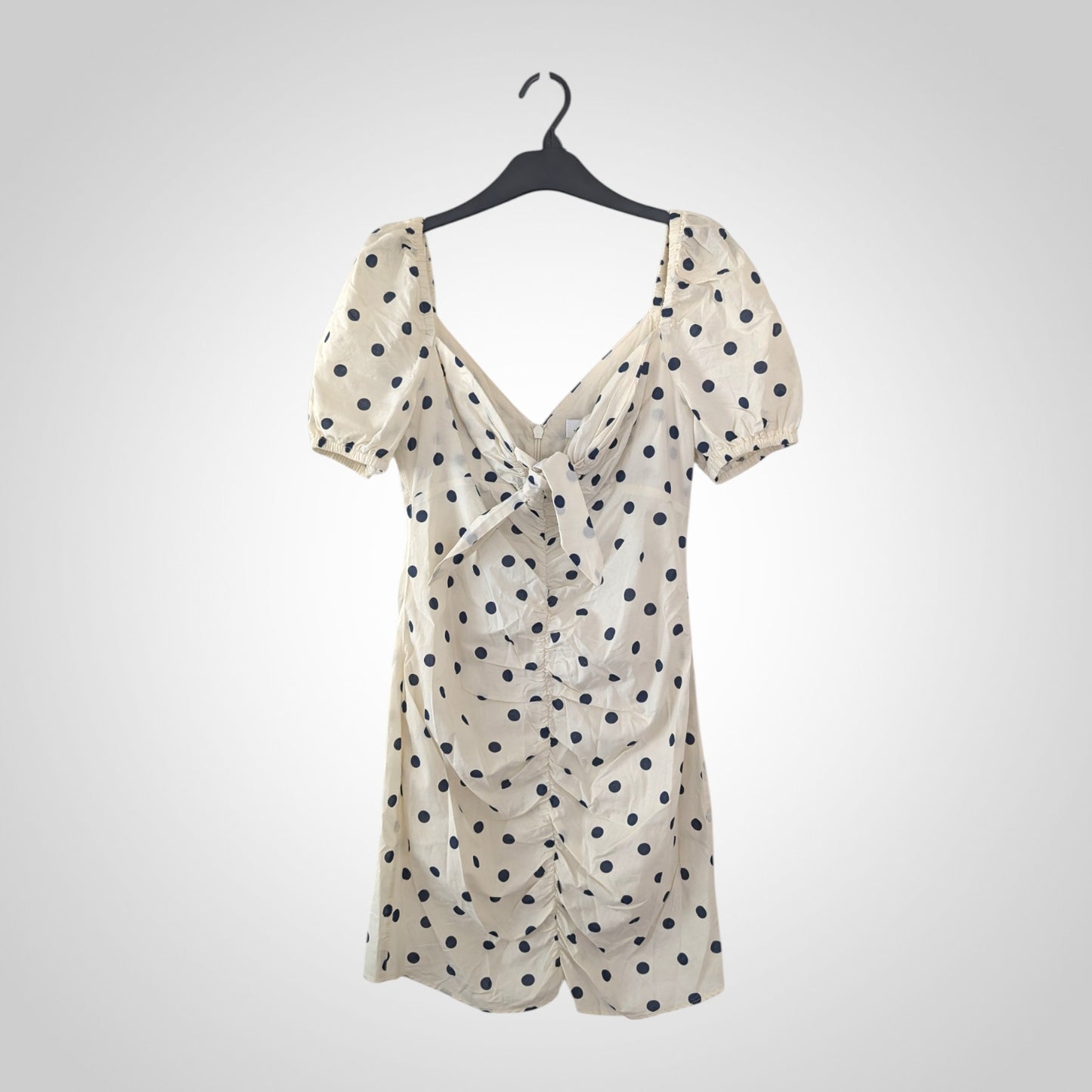 Polka Dot Ruched Mini Dress