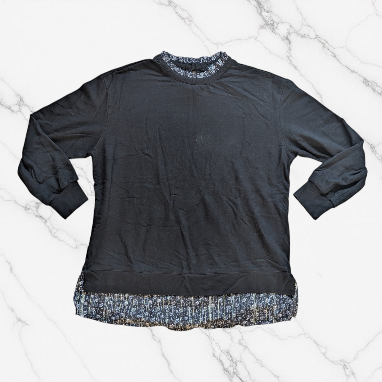 Next Black Floral Layered Look Top