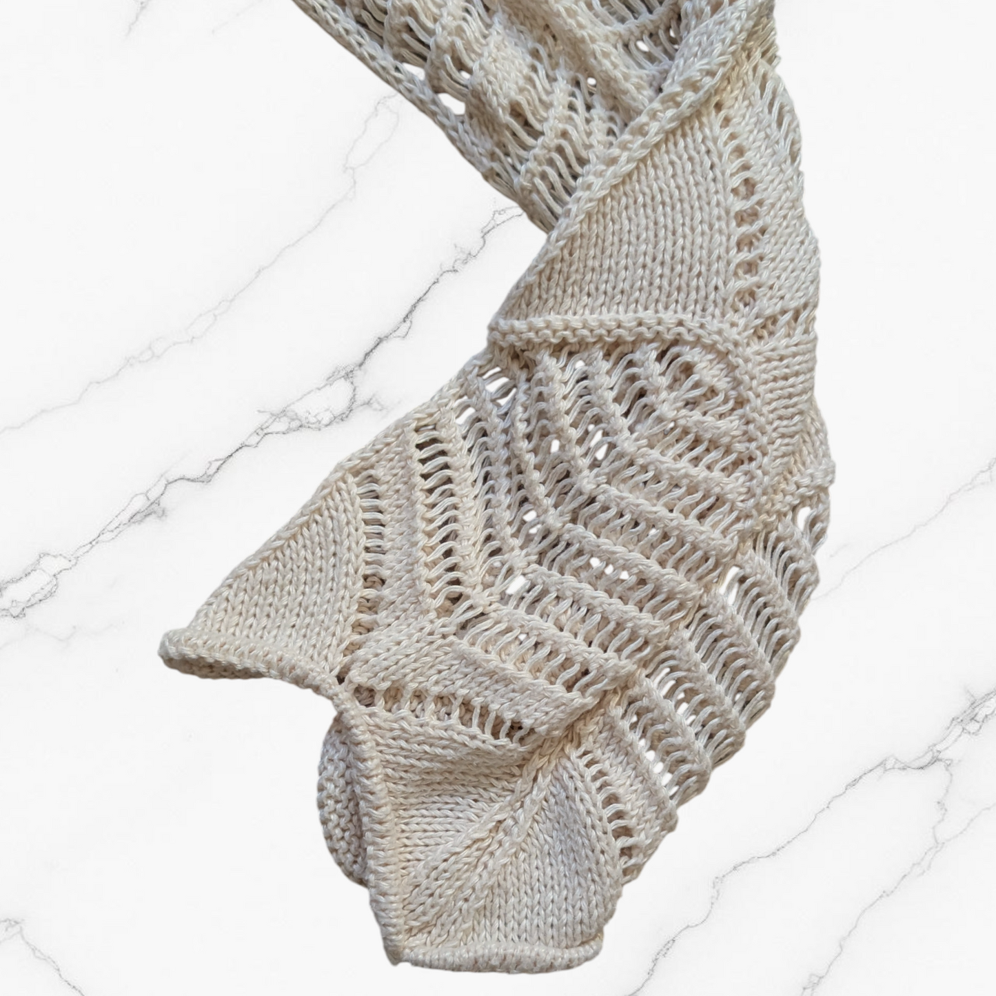 Beige Sand Crochet Open Knit Long Sleeve Top