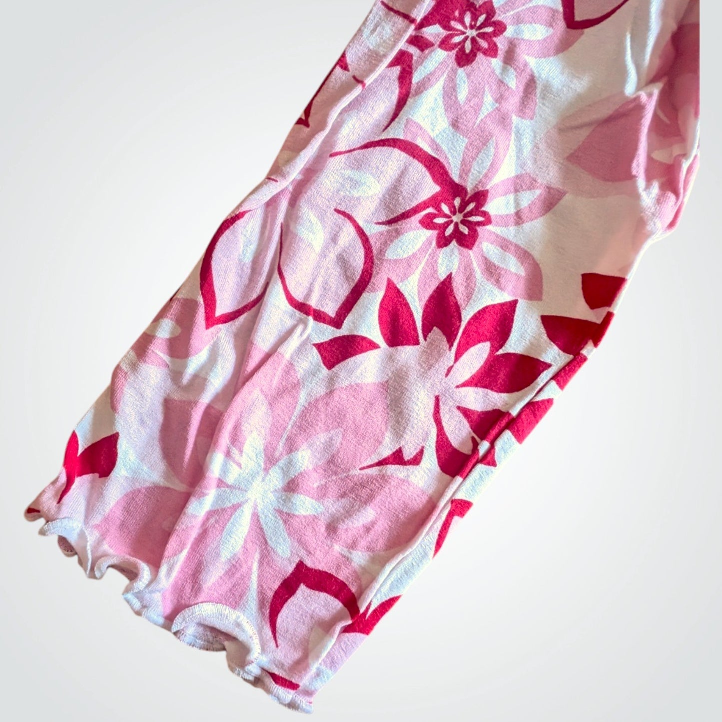 00s Pink Floral 3/4 Sleeve Top
