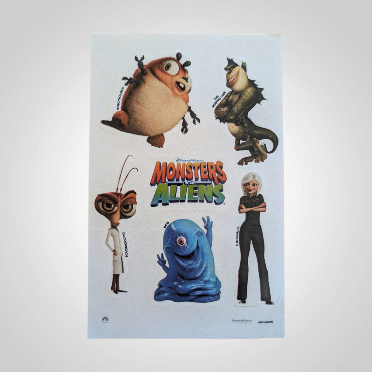 Monsters vs. Aliens Promotional Sticker Sheet (2009)