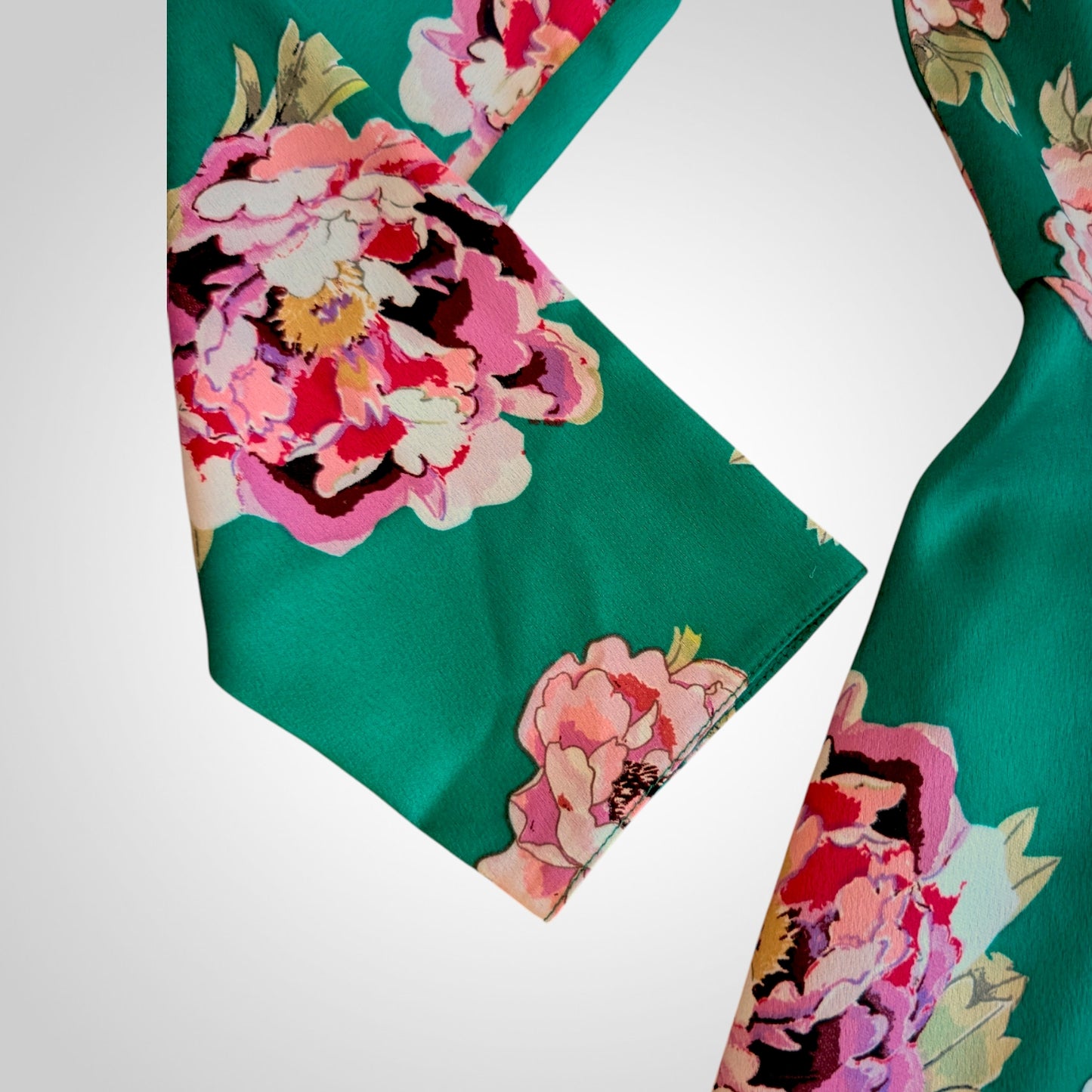 Green & Pink Floral Skater Dress