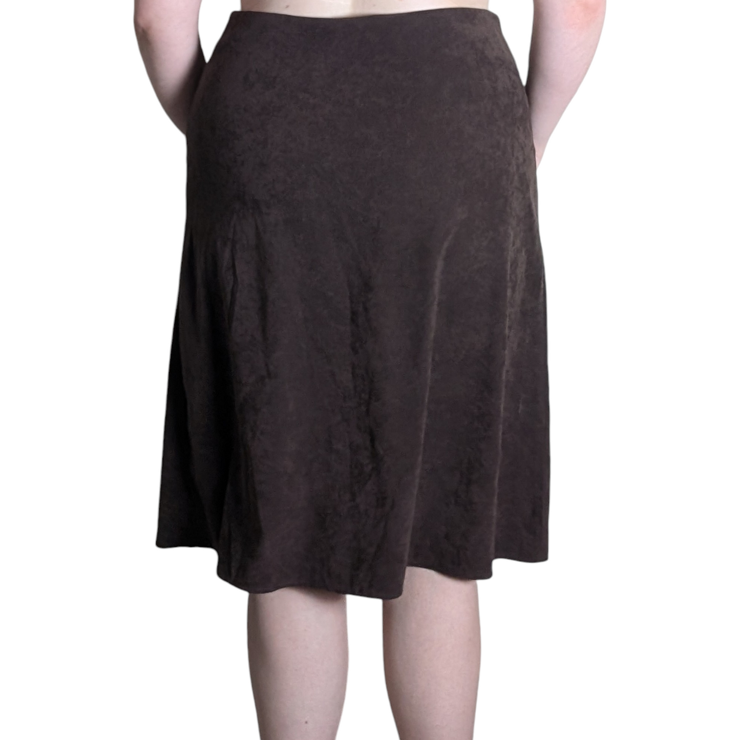 90's Faux Suede Brown Skirt