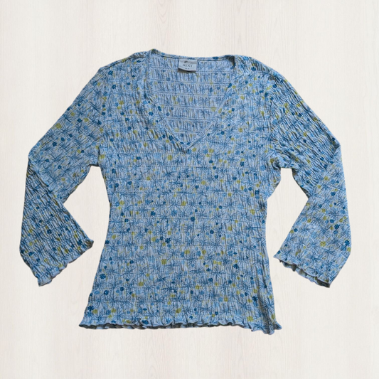 00's Cottagecore Shirred Top