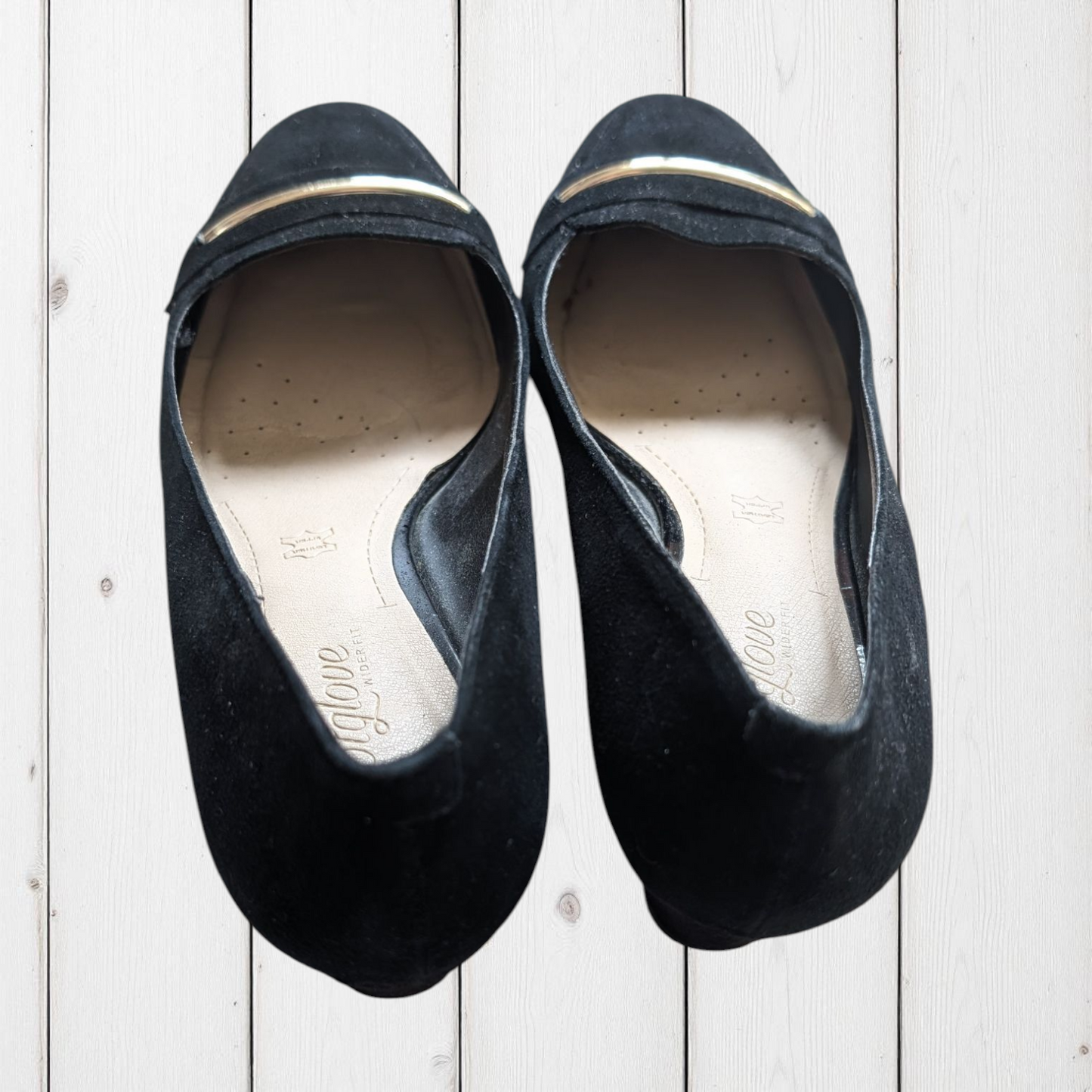 M&S Footglove Wide Fit Leather Wedges - Size 6.5
