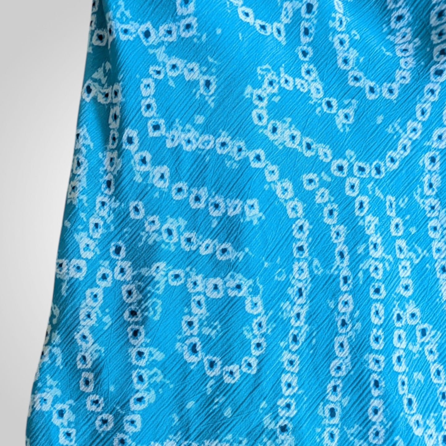 00s Blue Paisley Asymmetric Tiered Dress