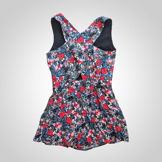 Dark Floral Crossover Playsuit