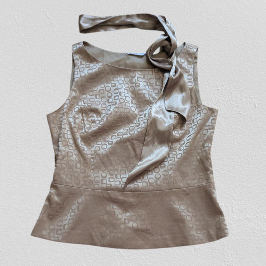00's Champagne Peplum Top