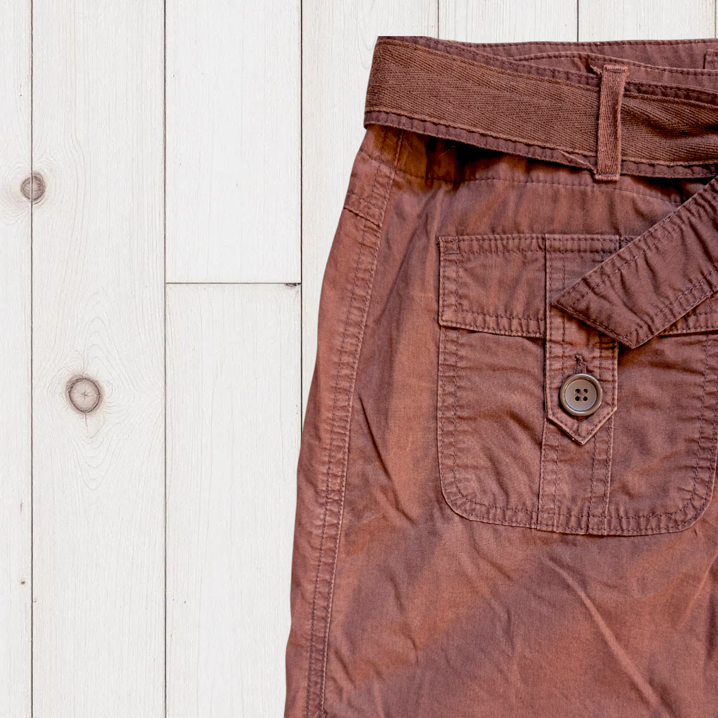 00's Brown Cargo Skirt