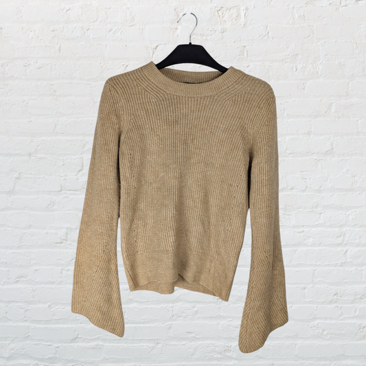 Camel Ribbed Knit Jumper