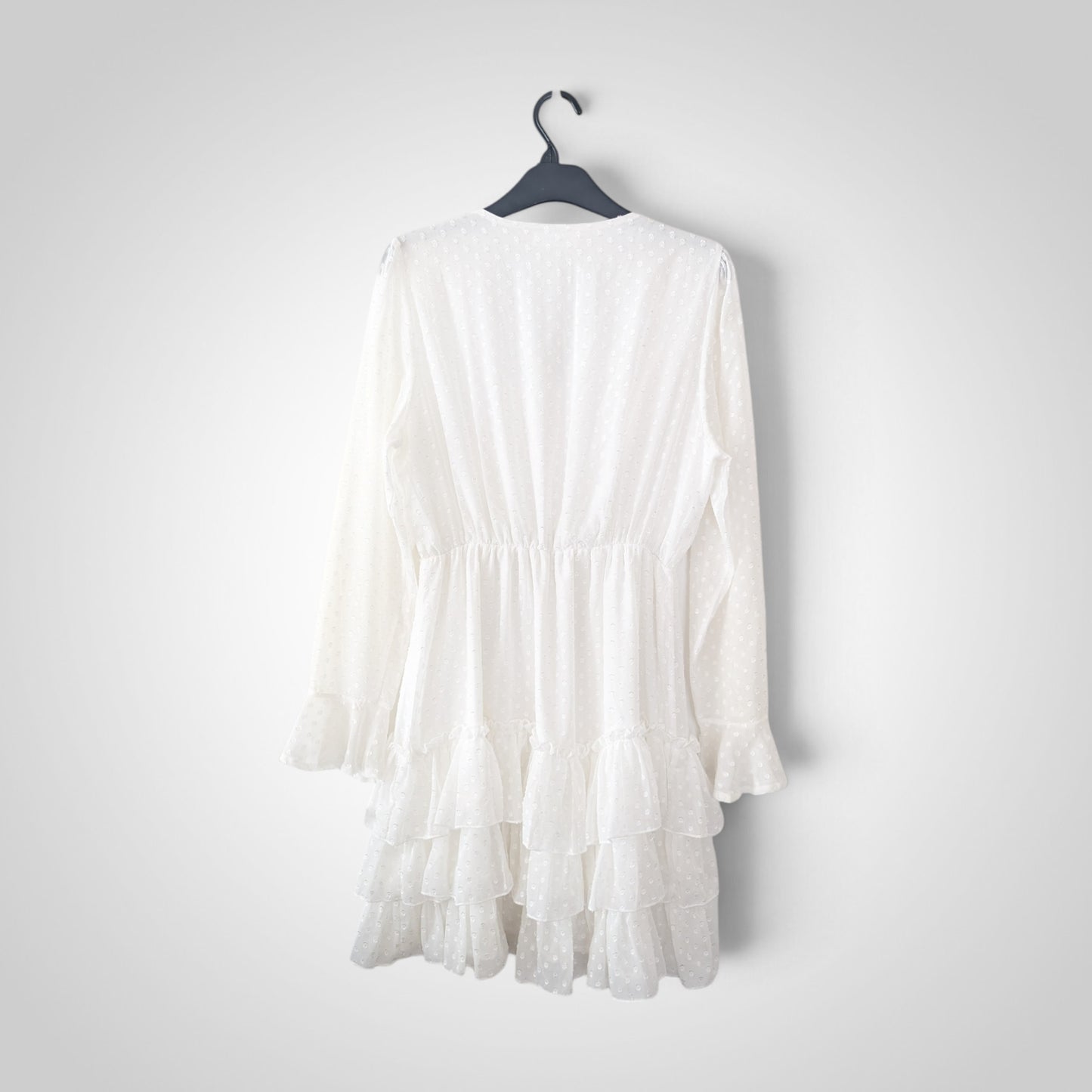White Boho Tiered Mini Dress