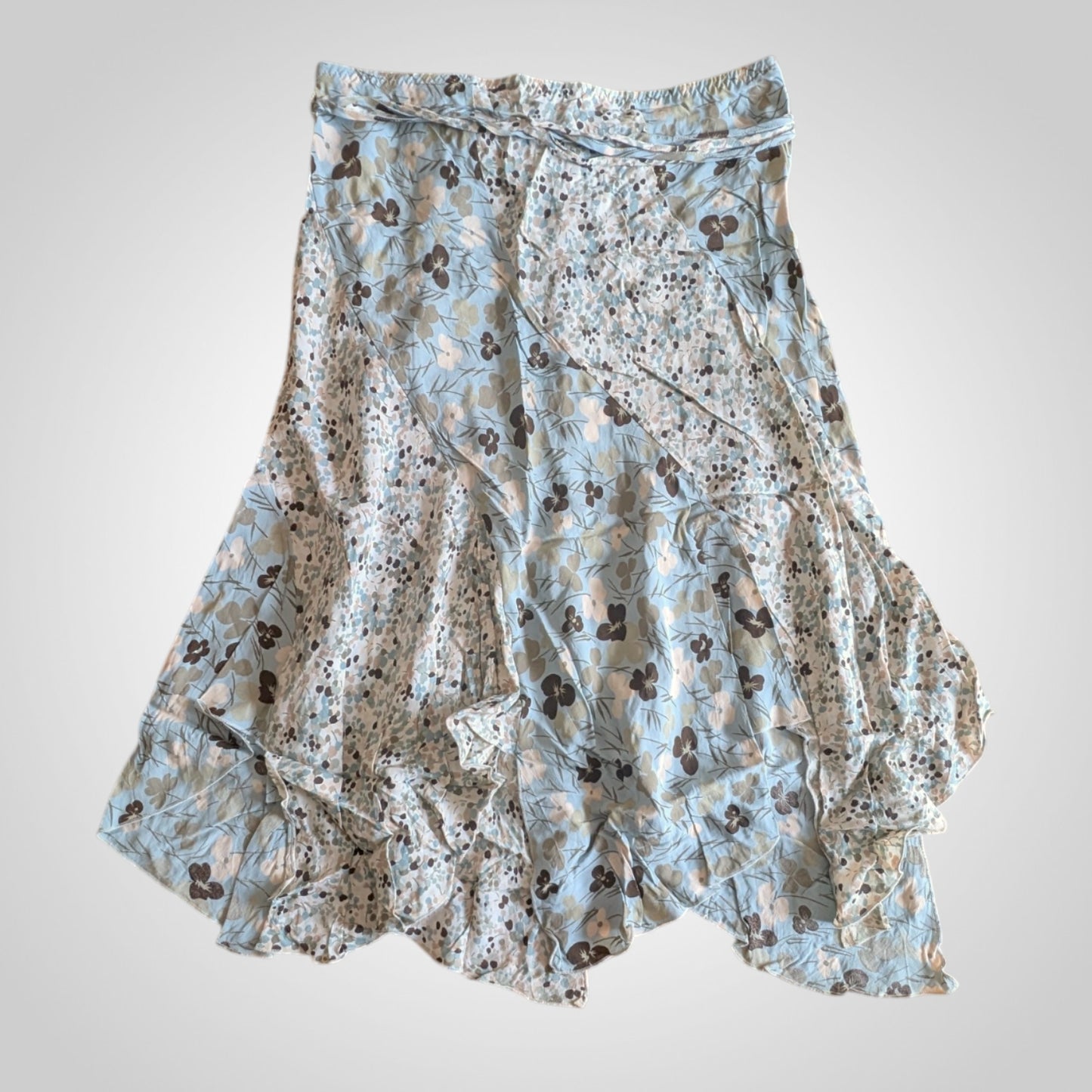 00s Fairycore Panelled Floral Hanky Hem Skirt