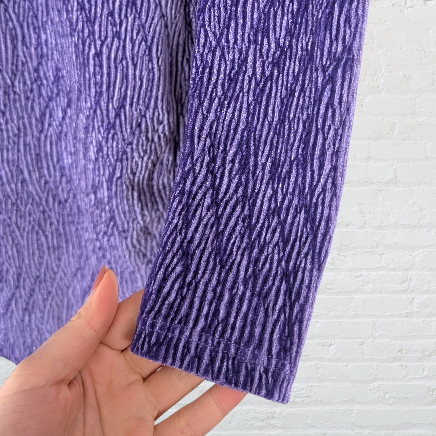 Purple Velour Open Back High Neck Mini Dress