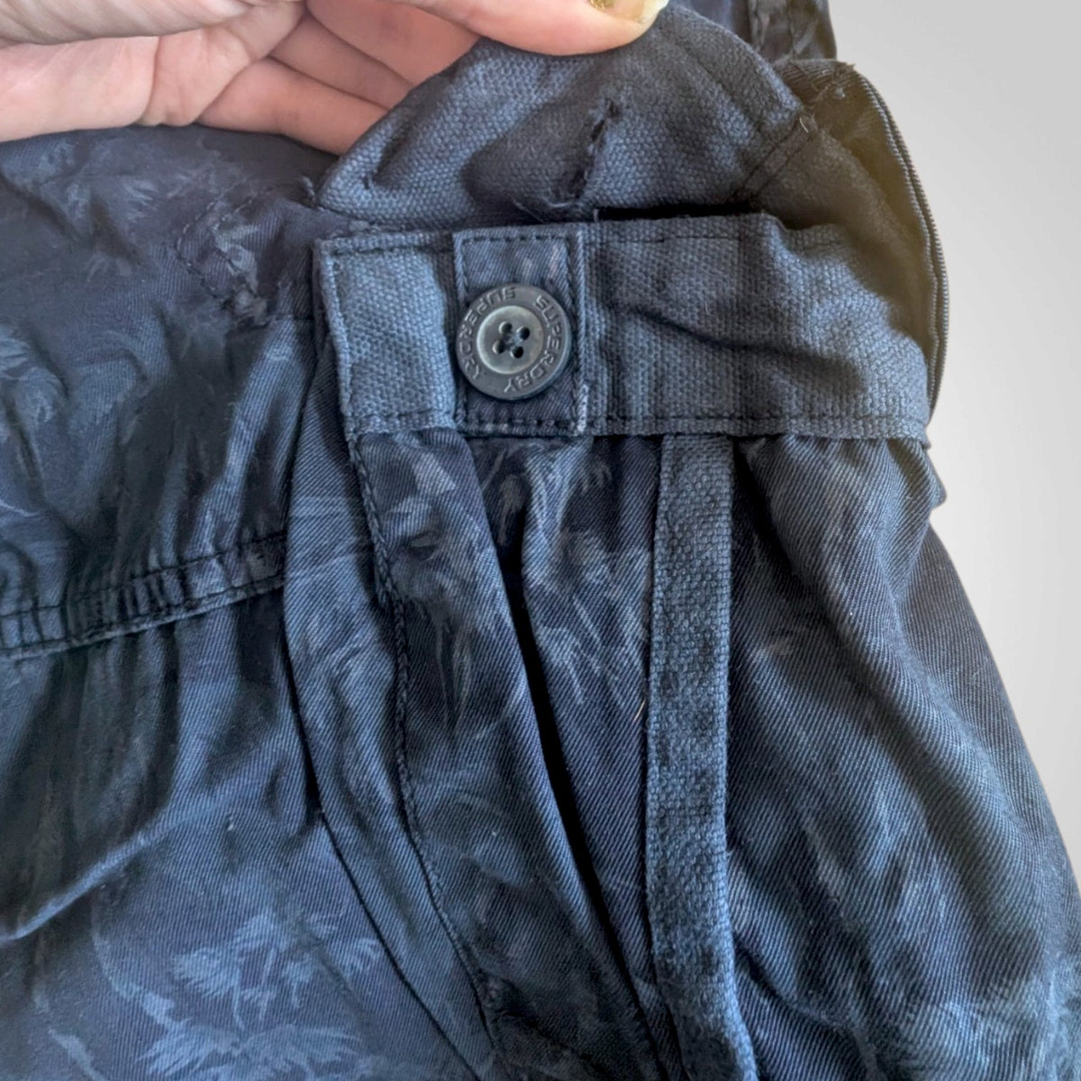 Men's Superdry Navy Palm Tree Print Cargo Shorts