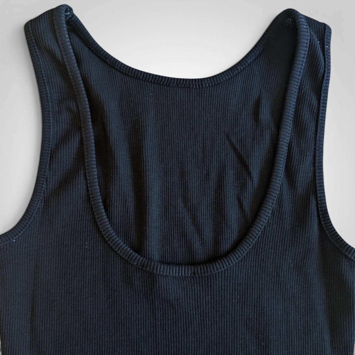 Black Ribbed Bodysuit