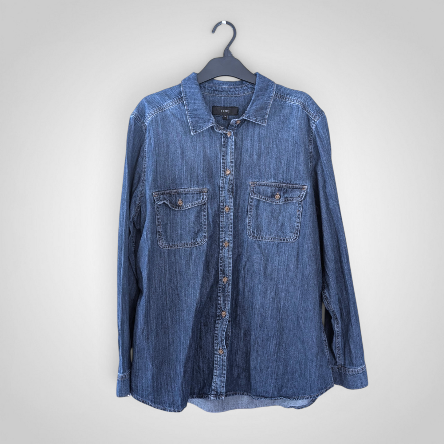 Next Blue Denim Long Sleeve Shirt