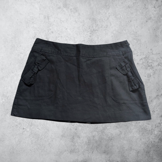 00's Black Bow Mini Skirt