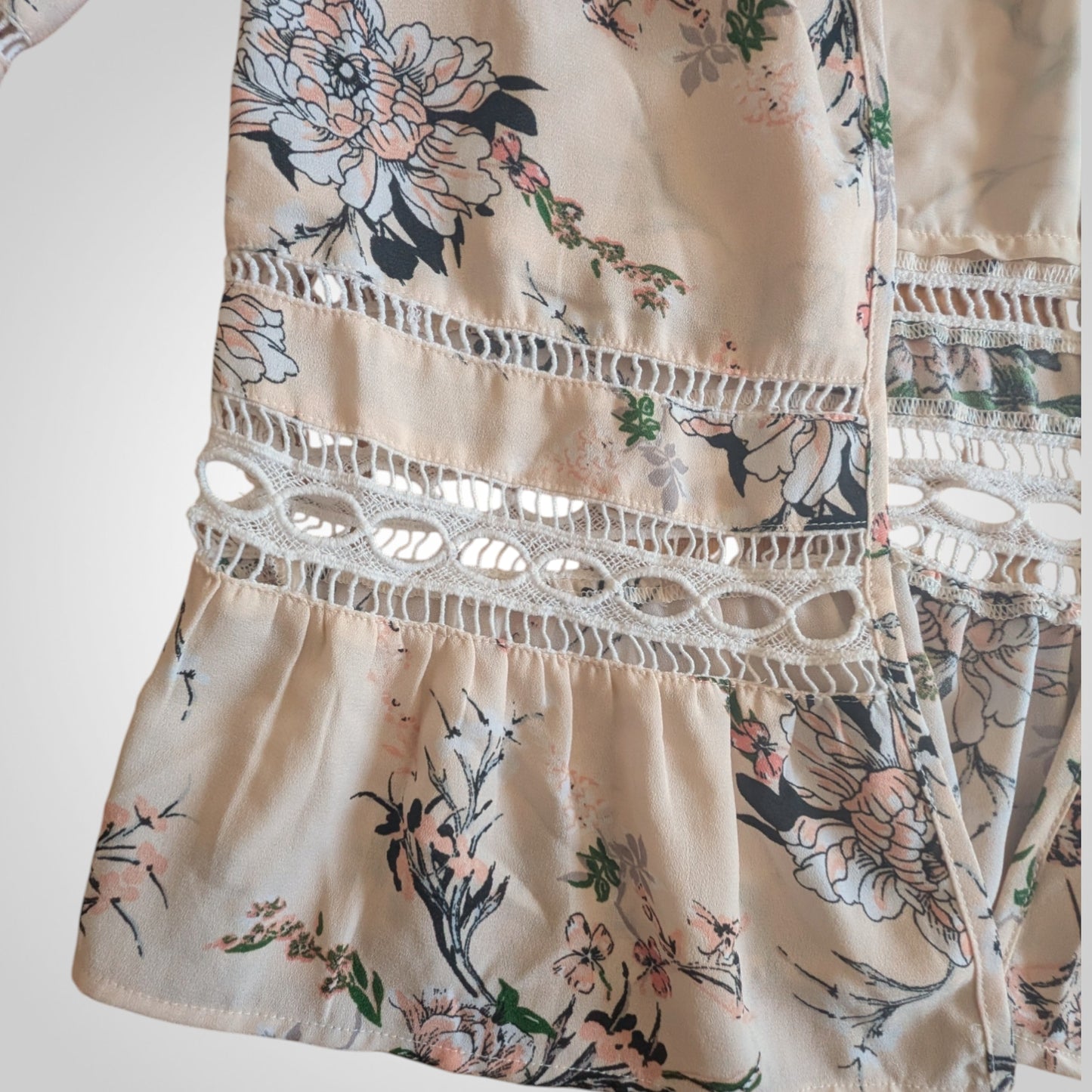 Peach Floral Kimono Jacket
