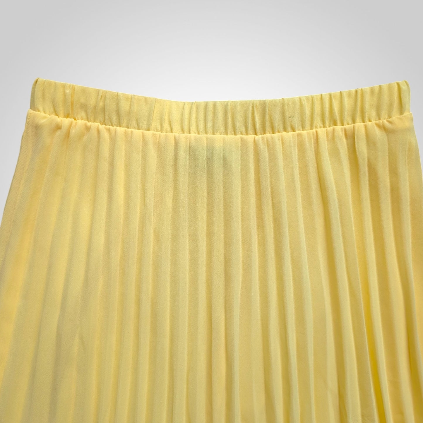 Butter Yellow Pleated Midi Skirt