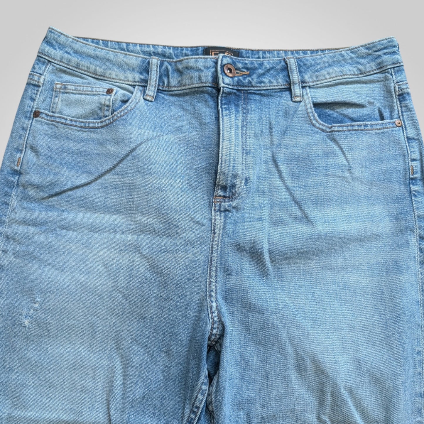 Light Blue Distressed Cropped Jeans