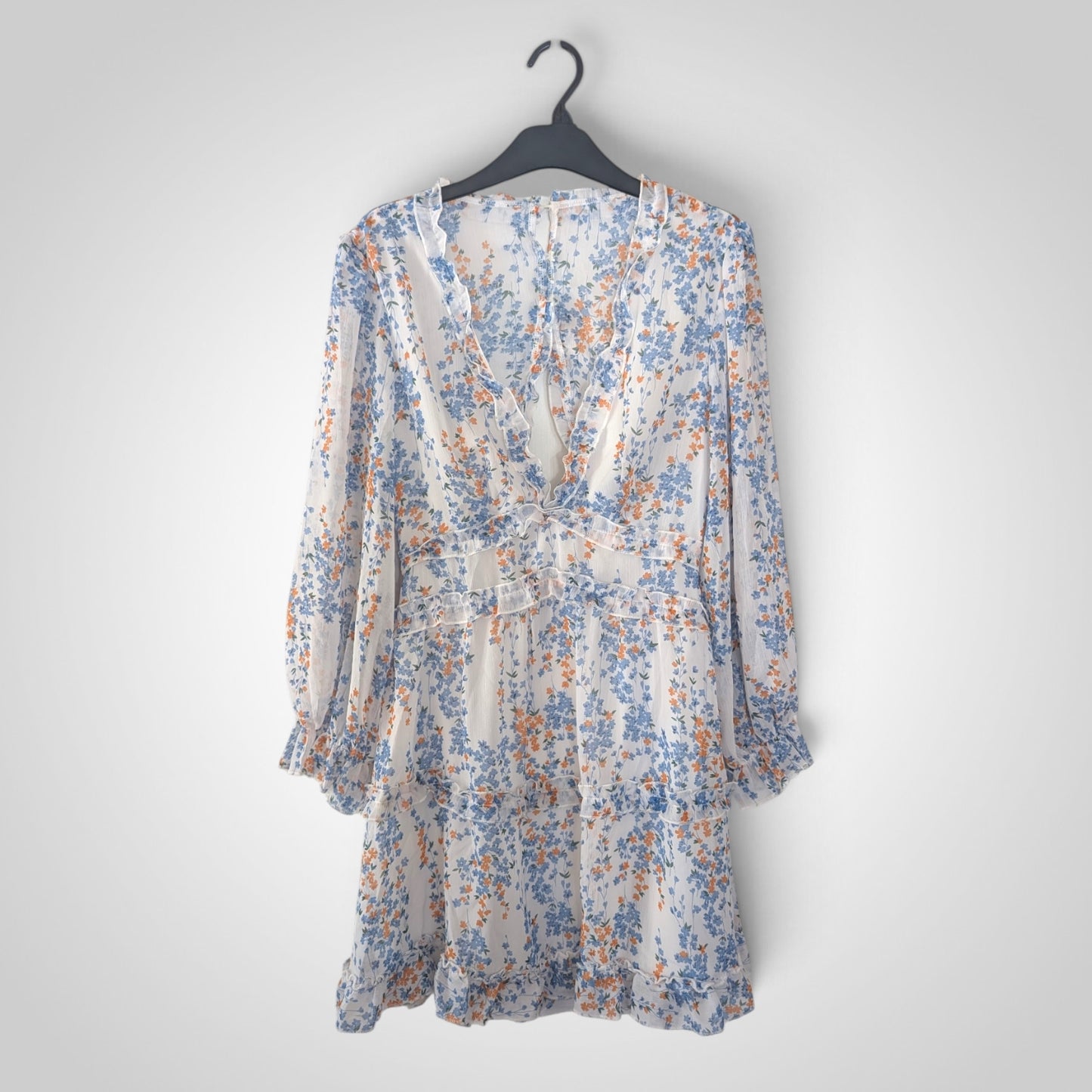 Cottagecore White Ruffle Mini Dress